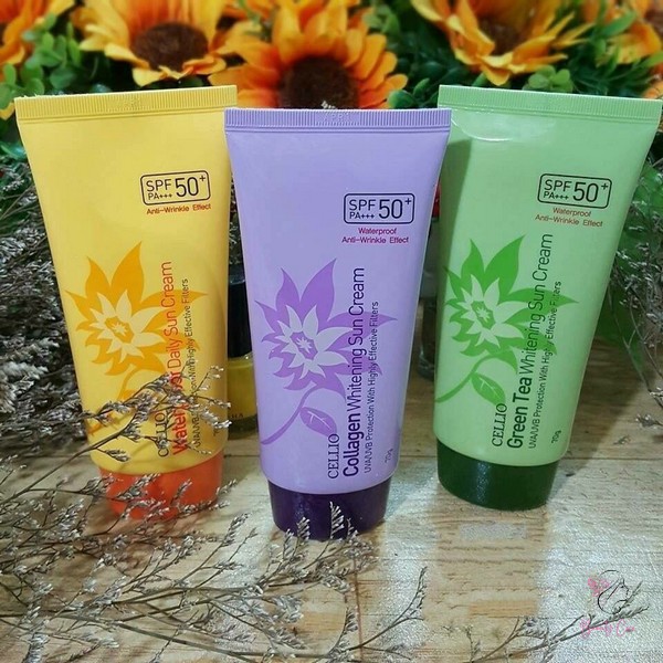 Kem Chống Nắng Cellio Green Tea Whitening Sun Cream: