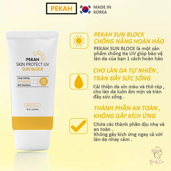 Kết cấu kem chống nắng của Pekah