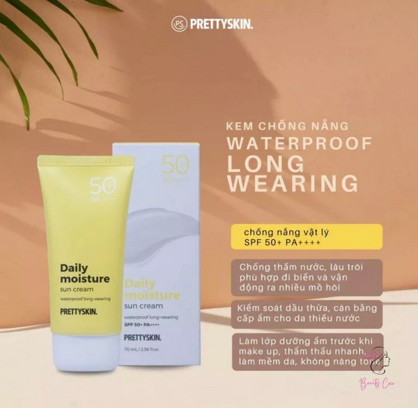 Review kem chống nắng Pretty Skin Daily Moisture – Màu Vàng