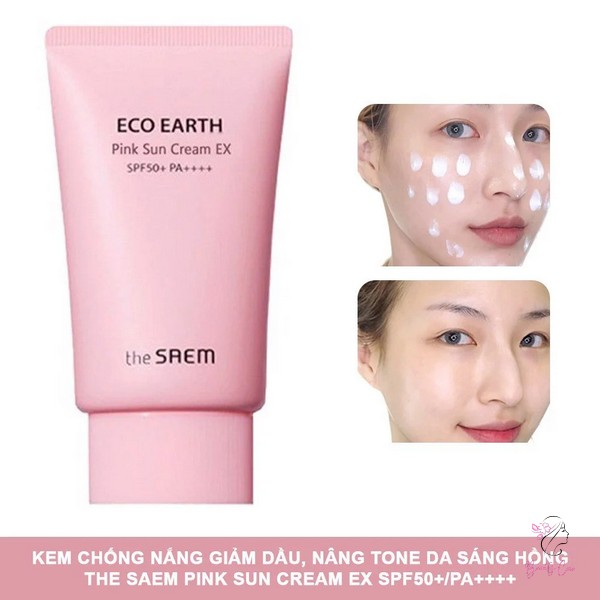 Kem chống nắng The Saem hồng Hàn Quốc