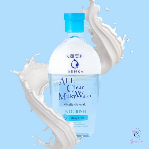 Nước sữa tẩy trang Senka All Clear Milky Water Nourish Hai Lớp có công thức độc đáo kết hợp 2 lớp từ nước tẩy trang micellar để làm sạch sâu lớp trang điểm đậm