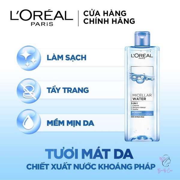 Kết cấu nước nhẹ nhàng giúp làn da sạch và được dưỡng ẩm mà không gây nhờn rít.