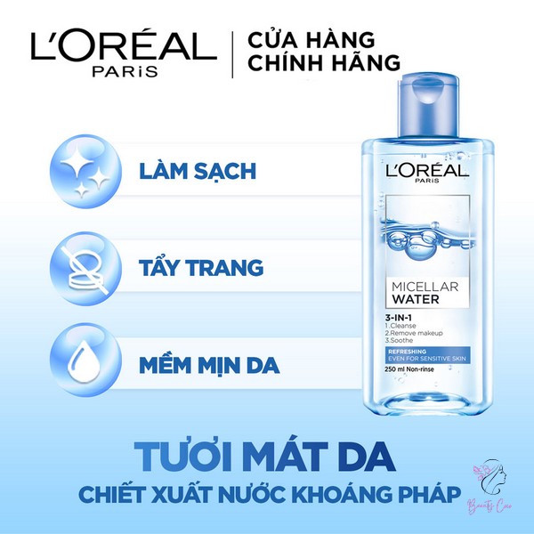 Nước Tẩy Trang Loreal Refreshing Even For Sensitive Skin có cấu trúc mỏng nhẹ