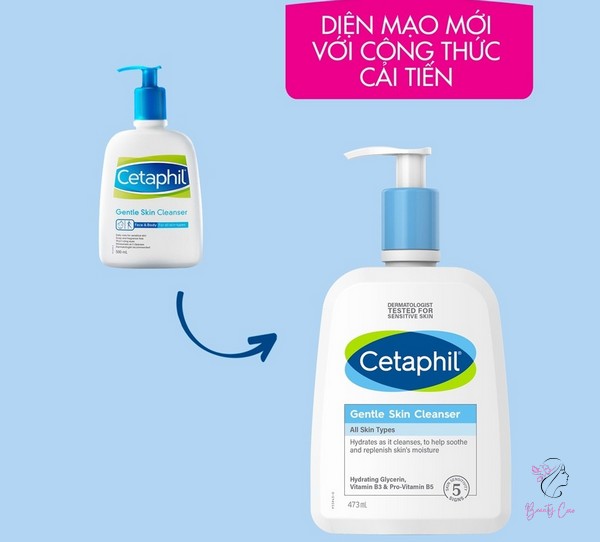 phiên bản mới của Sữa Rửa Mặt Cetaphil Gentle Skin Cleanser đã bổ sung Niacinamide (vitamin B3), Panthenol (vitamin B5) và thành phần dưỡng ẩm Glycerin, giúp cung cấp độ ẩm liên tục, bảo vệ làn da tránh khô ráp